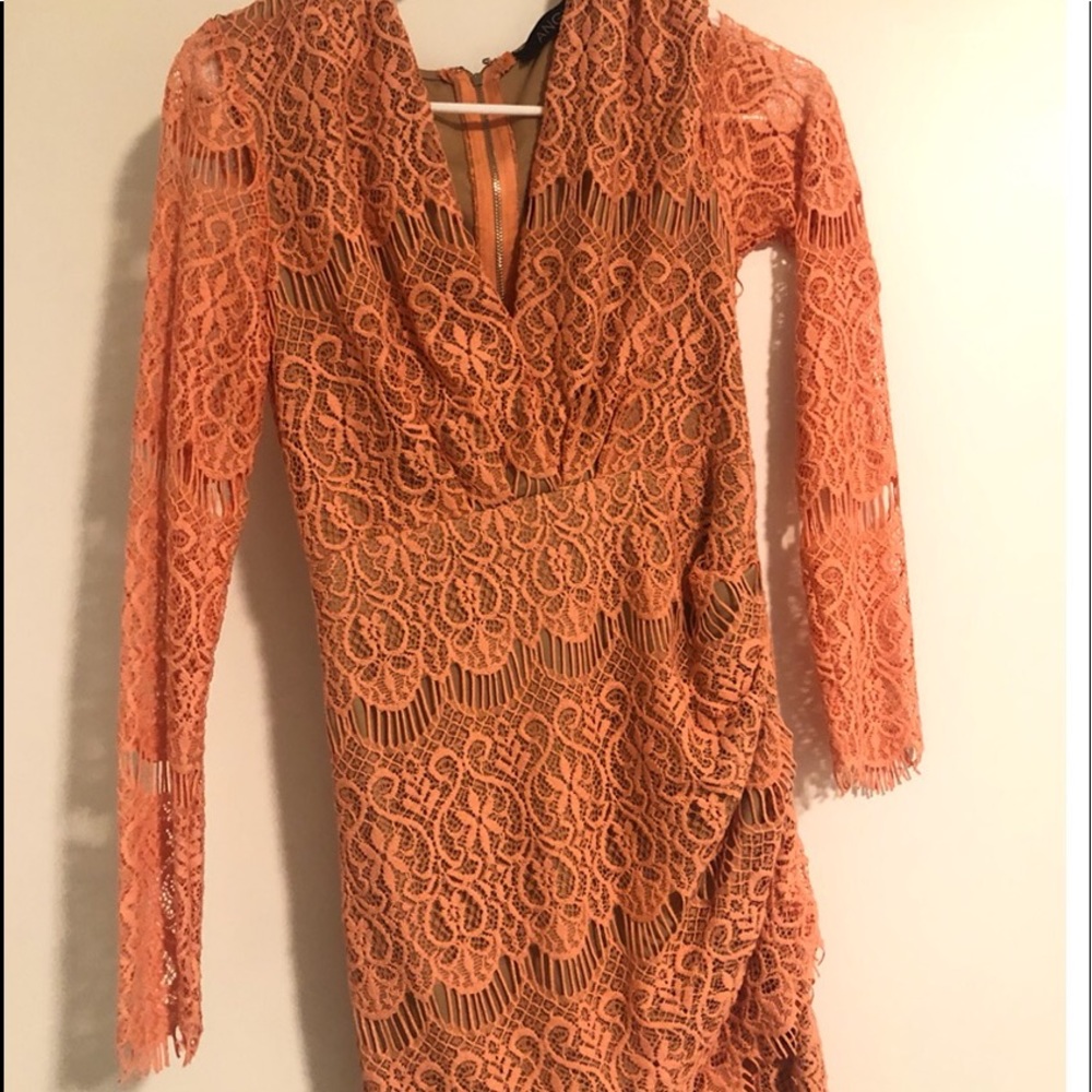 Peach lace dress